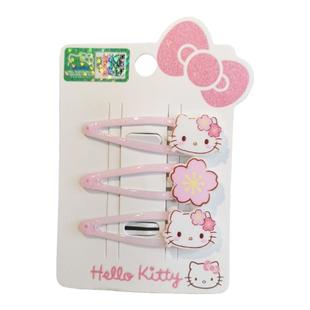 日系儿童樱花BB夹女童发夹HelloKitty凯蒂猫甜美刘海夹花朵边夹子