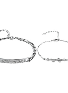 情侣纯银手链女男一对情人节礼物