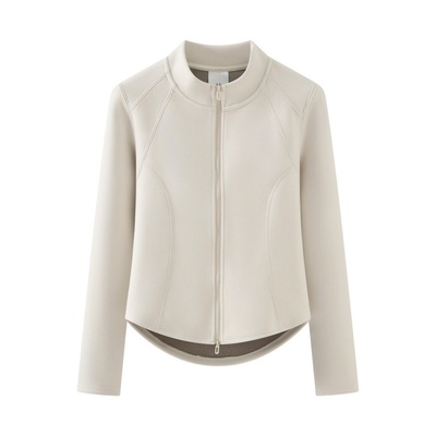 石墨烯保暖显瘦立领双拉链短外套