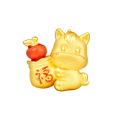 TSL谢瑞麟马年XP系列生肖马黄金转运珠5D硬金苹果福袋路路通X5699