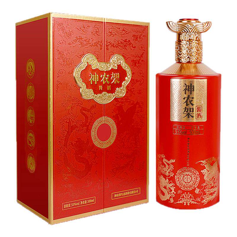 劲牌神农架酱香型白酒53度喜宴结婚送礼酒席酱酒专用喜酒500ml