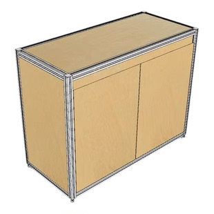 XBLOOM铝型材桦木海洋板工业风咖啡机展示架抽屉样品陈列收纳柜