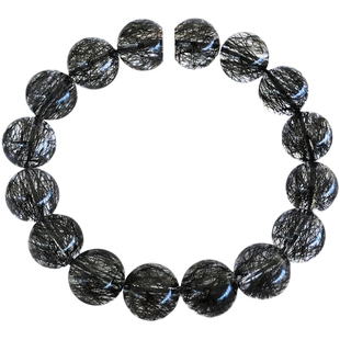 直播珍藏级密顺发蕾丝天然巴西黑发晶手链男女黑水晶黑网状发手串