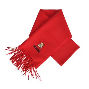 【自营】MOSCHINO 莫斯奇诺 冬季男女款黑色羊毛围巾 50124围脖