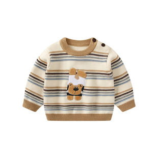 男宝宝毛衣秋冬婴儿加厚针织衫上衣男童打底套头衫衣服儿童毛线衣