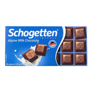 德国进口schogetten丝格德巧克力丝滑牛奶夹心黑巧纯可可脂小零食