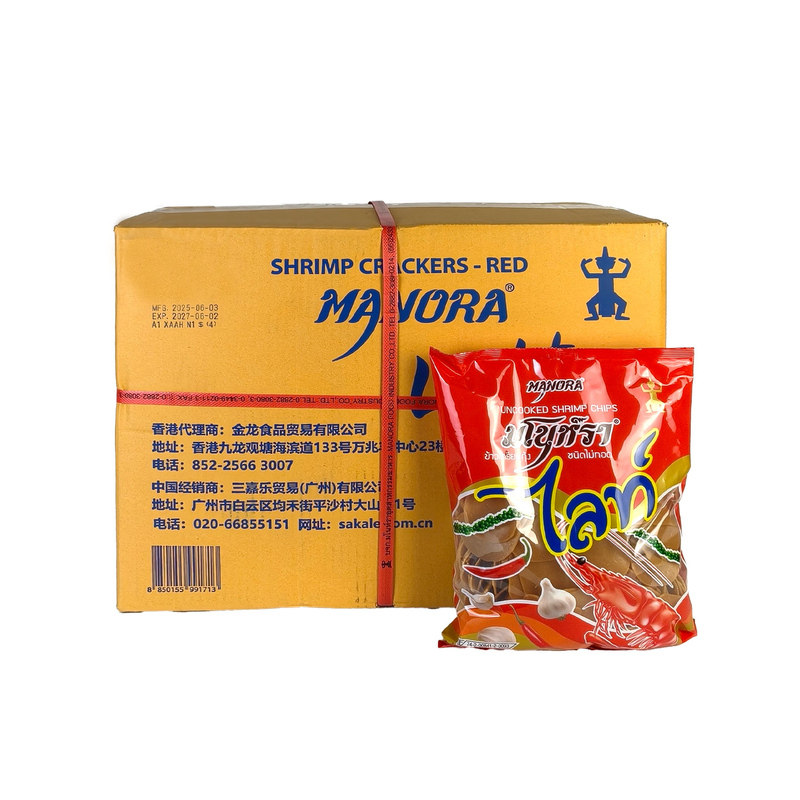 马努拉宋卡虾片500g*20包整箱出售 泰国进口虾片商用油炸生虾片饼