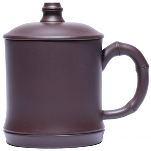 宜兴紫砂杯纯手工大容量带隔舱紫泥盖杯男士茶杯家用杯子套装带盖