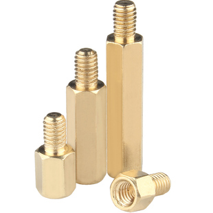 六角铜柱M3 单头铜螺柱 机箱主板螺丝M2隔离柱电路板接线铜支柱M4
