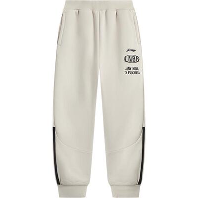 李宁儿童加绒束脚棉裤运动裤