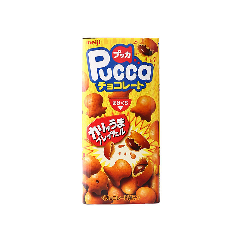 meiji明治夹心饼干pucca巧克力盐牛奶巧克力日本零食儿童生日礼物
