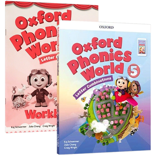 牛津自然拼读教材Oxford Phonics World 5级别课本+练习册 字母发音A-Z牛津少儿小学英语英文原版书籍搭牛津树