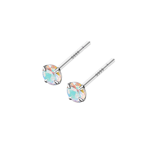 999纯银养耳洞钻石耳钉女 超闪高级感小耳环锆石耳骨钉耳棒耳饰