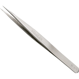 史丹利镊子不锈钢高精密尖弯头加长电子厂专用防静电手机维修工具