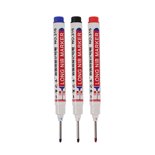 记号笔长头工地专用打孔长嘴划线加长黑色油性红色蓝色防水速干脱帽标记深孔