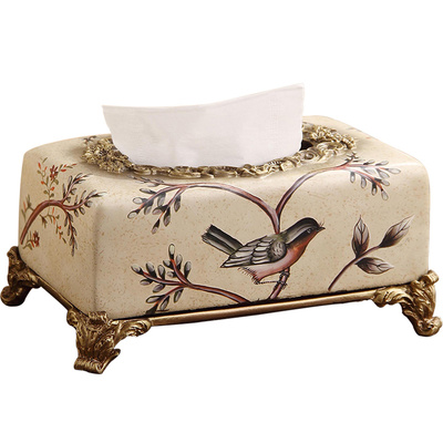 美式纸巾盒客厅抽纸盒家用欧式创意餐桌新中式家用面纸床头卧室