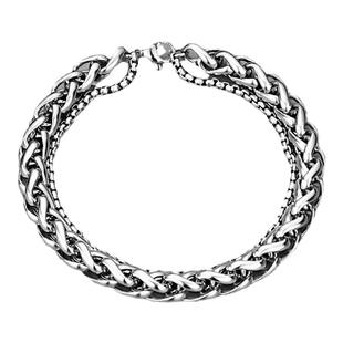 双层不锈钢龙骨手链男新款不掉色高级感百搭配饰女简约风爆款饰品