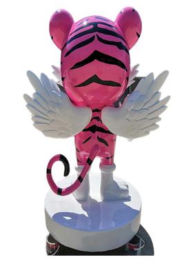 禁毒主题公园形象粤虎吉祥物玻璃钢雕塑动物IP卡通人物模型摆件