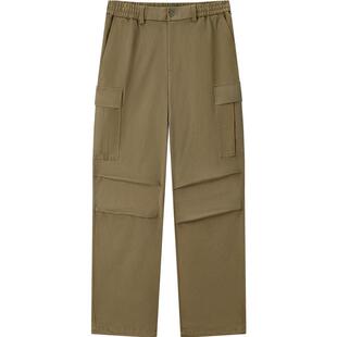 森马休闲裤男冬季情侣宽松直筒工装裤磨毛抓绒多口袋时尚户外长裤