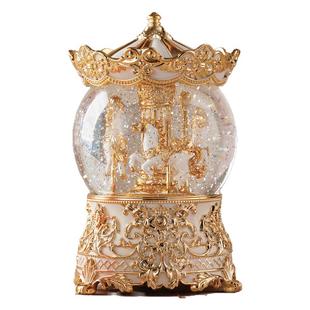 水晶球音乐盒八音盒天空之城可旋转木马公主小女孩女生日儿童礼物