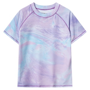 女童短袖t恤2025夏季儿童运动速干上衣大童女孩跑步训练羽毛球服