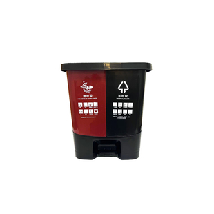 分类双桶垃圾桶家用公共场合三商用厨房干湿分离二合一脚踏可回收
