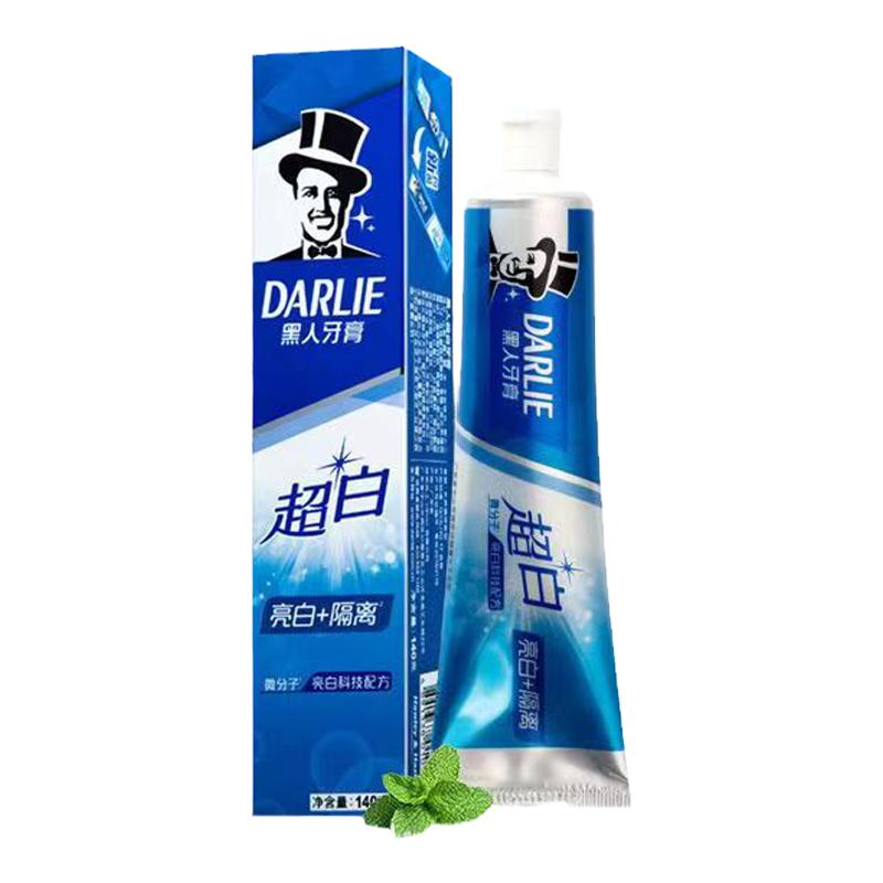DARLIE好来原黑人牙膏超白茶倍健薄荷含氟清新口气家庭装亮白防蛀