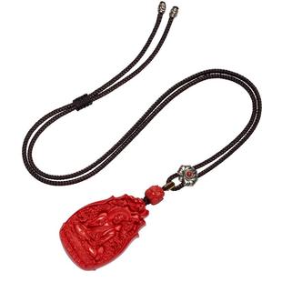 福一方男士项链朱砂本命像吊坠男款生肖挂件普贤礼物项链女本命年