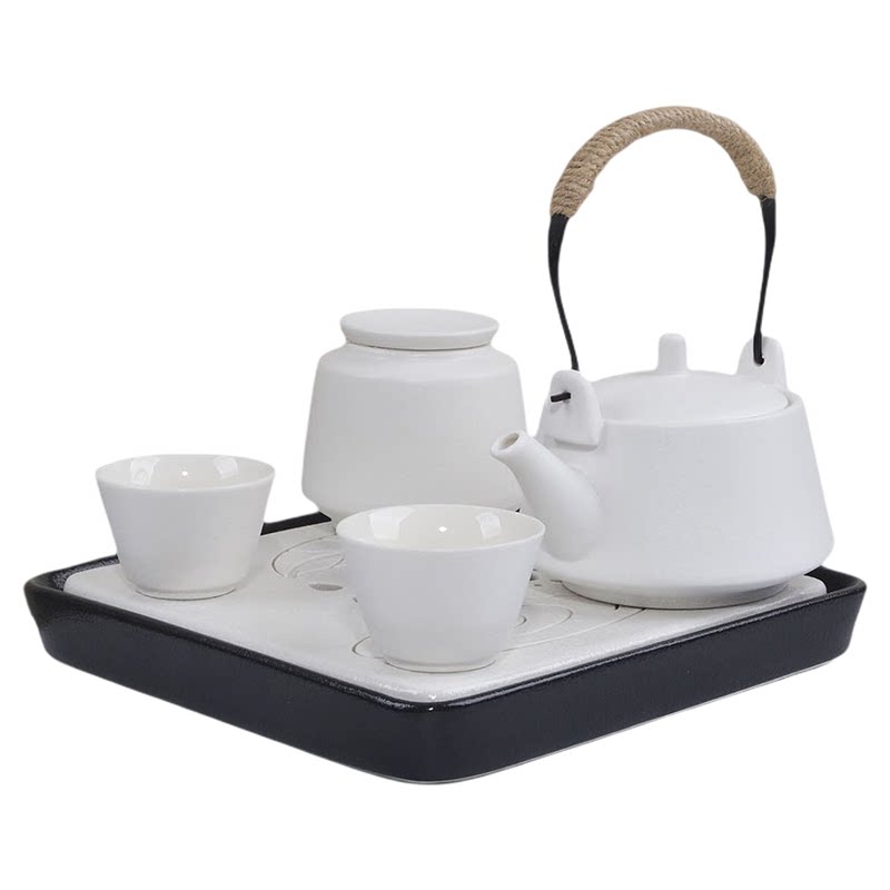 茶具小套装提梁壶全瓷四方茶盘