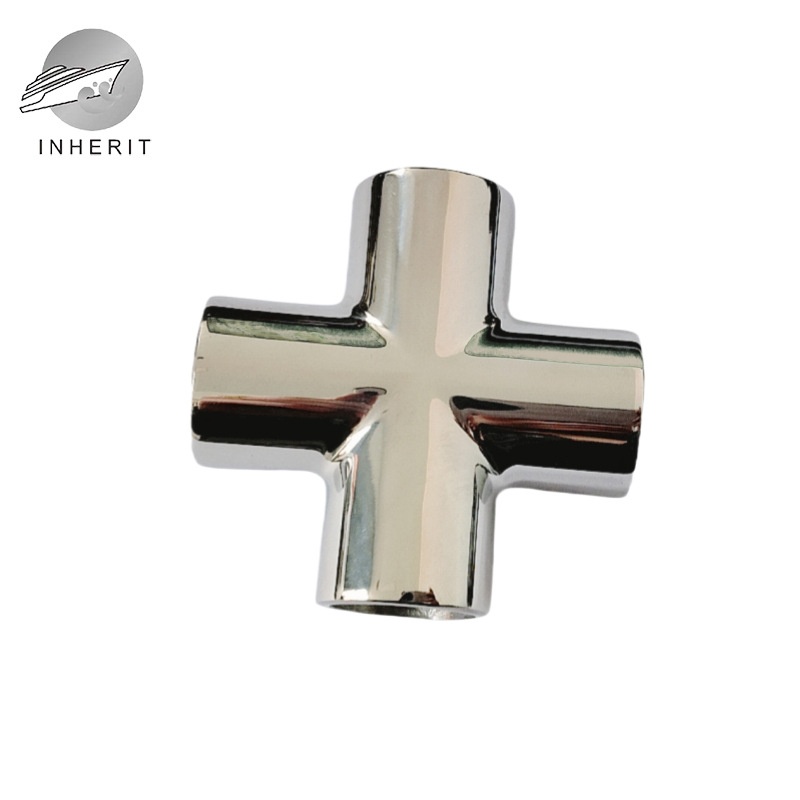 十字四通22/25mm不锈钢316铸造镜面不接抛光通用管五金配件生锈