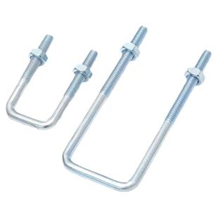 镀锌方型U型管卡直角螺栓丝卡扣抱箍加长固定器连接件方形M6M8M10