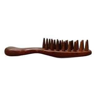 【卖檀翁】3排子弹头绿檀木按摩梳酸枝紫光檀经络头部疏通养发梳