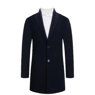 鼎铜西装领纯羊绒大衣男中长款中年男士商务西服冬季毛呢外套高端