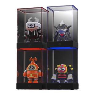 游戏公仔发光展示盒手办收纳透明盲盒防尘收纳盒带LED灯TY-3833