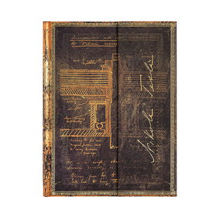 paperblanks佩兰克伟人手稿系列笔记本特斯拉涡轮机草图日记本子手帐本高档进口日记本大小学生创意文具礼品