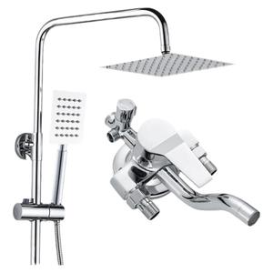 明装淋浴花洒套装卫生间全铜明管浴室升降淋雨器冷热混水阀水龙头