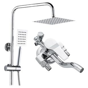明装淋浴花洒套装卫生间全铜明管浴室升降淋雨器冷热混水阀水龙头