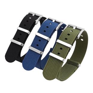 尼龙手表带男女通用编制帆布透气北约Nato表带军绿18/20/22/24MM