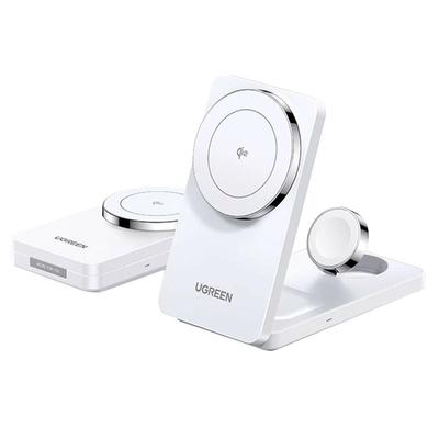 绿联三合一无线充充电器Qi2MFi认证适用苹果17pro16华为手机iwatch手表耳机MagSafe磁吸底座折叠支架25W快充