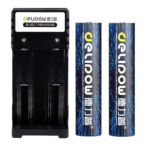 德力普18650充电电池3.7尖头大容量头灯强光手电动力小风扇锂电池