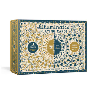 【现货】发光的扑克牌套装:两副牌及游戏规则 Illuminated Playing Card Set : Two Decks with Game Rules英文艺术文创进口