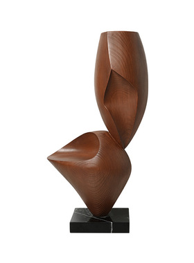 意式极简抽象木纹雕塑摆件