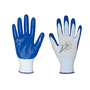 牛郎星手套夏季透气尼龙丁腈手套防滑耐磨搬运工地板厂胶手套劳保