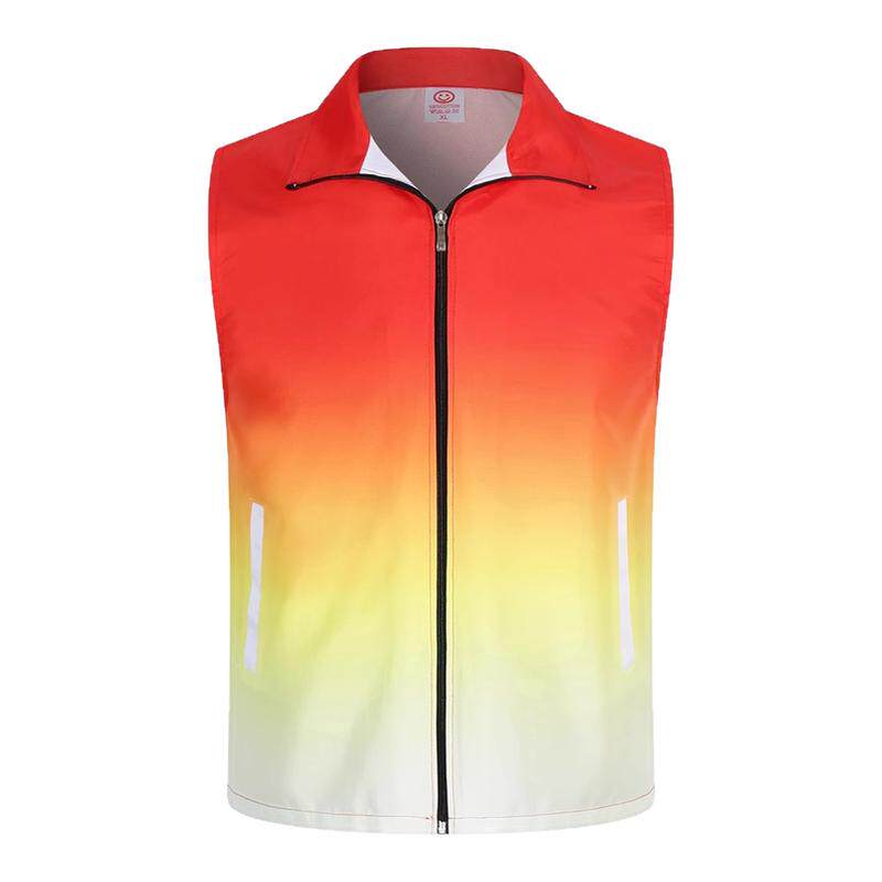 logo红色义工志愿者马甲可加反光条超市服装活动广告马甲背心定制