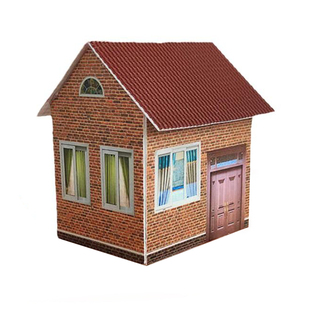 方寸景微缩仿真模型房屋简易庭院农村户外HO87比例小房子塑料中空