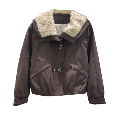 加绒加厚短外套女2025冬季新款