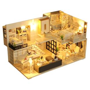 diy小屋手工拼装迷你小房子微缩模型超级世界积木质生日礼物