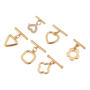 铜镀18k真金ot扣配件diy珍珠水晶项链手链专用扣头万用扣防掉神器