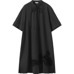 播商场同款新中式系带连衣裙女秋季新款气质短袖裙子BDS3LD4814