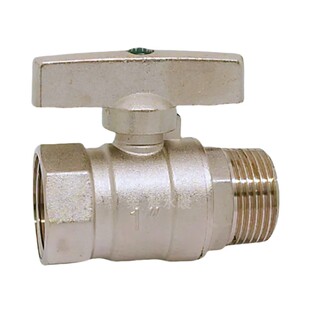 加厚镀镍一字柄球阀内外丝螺纹全铜耐高温蝶形内丝球阀异径变经